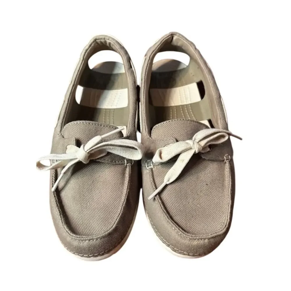 Crocs Beach Line Boat Shoes Tan / Beige Women's Size 8 200109